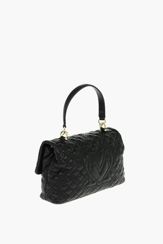 LOVE Faux Leather Quilted Bag with Magnetic Closure
