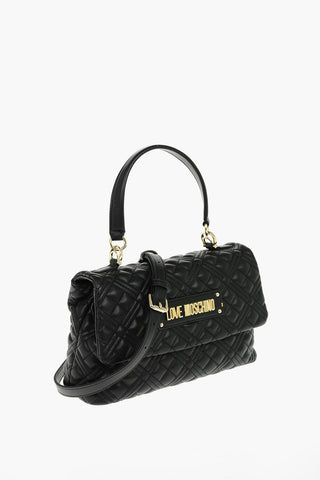 LOVE Faux Leather Quilted Bag with Magnetic Closure