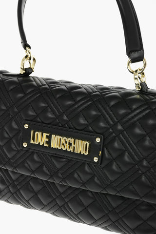 LOVE Faux Leather Quilted Bag with Magnetic Closure