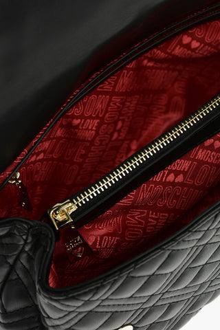 LOVE Faux Leather Quilted Bag with Magnetic Closure
