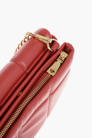 LOVE Quilted Faux Leather Bag with Removable Shoulder Strap 