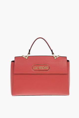 LOVE Borsa Handle in Ecopelle Martellata con Chiusura Magnetica