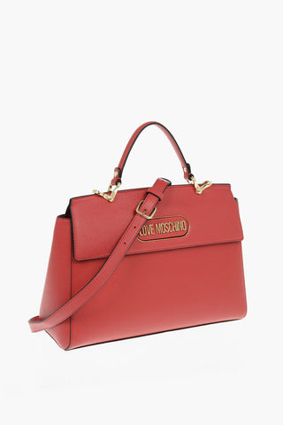 LOVE Borsa Handle in Ecopelle Martellata con Chiusura Magnetica