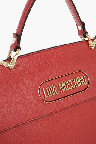 LOVE Borsa Handle in Ecopelle Martellata con Chiusura Magnetica