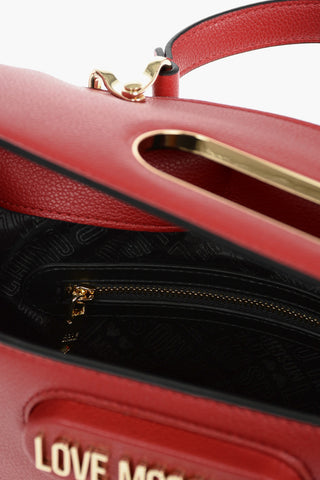LOVE Borsa Handle in Ecopelle Martellata con Chiusura Magnetica