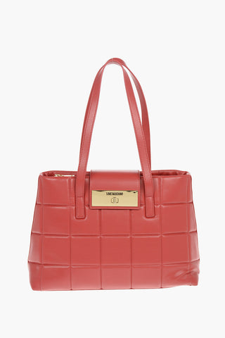 LOVE Borsa Tote in Pelle Vegan Trapuntata con Chiusura Turn Lock
