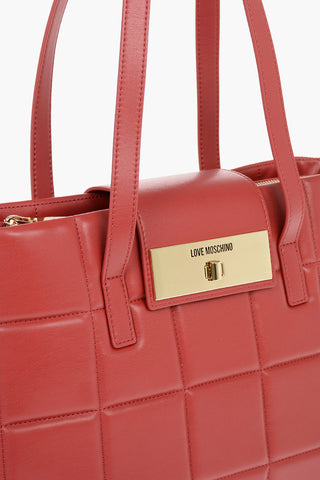 LOVE Borsa Tote in Pelle Vegan Trapuntata con Chiusura Turn Lock