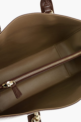 LOVE Borsa in Pelle Vegan Effetto Coccodrillo con Decorazione Catena Dorata