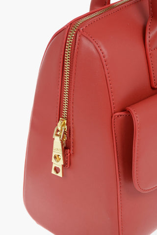 LOVE Faux Leather Tote Bag with Logo All Over Contrast Foulard Decoration