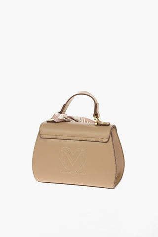 LOVE Mini Borsa a Tracolla in EcoPelle con Finiture a Contrasto e Foulard Stampato All Over