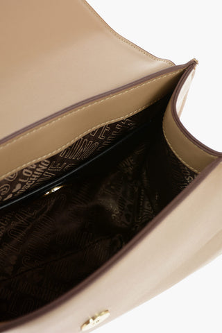 LOVE Mini Borsa a Tracolla in EcoPelle con Finiture a Contrasto e Foulard Stampato All Over