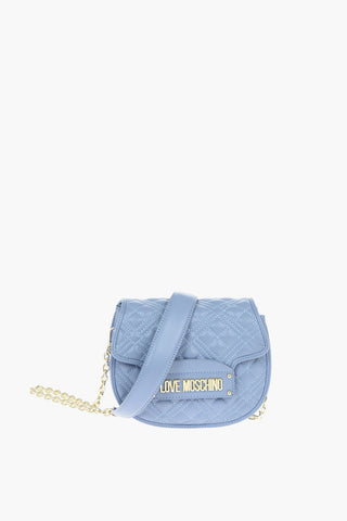 LOVE Quilted Faux Leather Shoulder Bag with Magnetic Closure