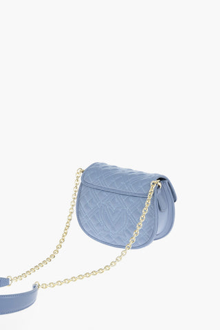 LOVE Quilted Faux Leather Shoulder Bag with Magnetic Closure