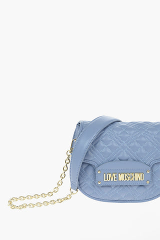 LOVE Quilted Faux Leather Shoulder Bag with Magnetic Closure