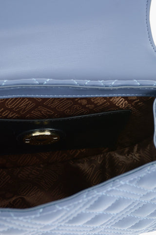 LOVE Quilted Faux Leather Shoulder Bag with Magnetic Closure