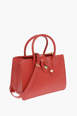 LOVE Borsa Tote in Ecopelle con Charm a Forma di Cuore