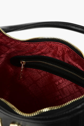 LOVE Maxi Pocket Faux Leather Hobo Bag with Embossed Logo