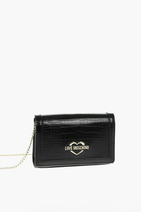 LOVE Faux Leather Crossbody Bag with Crocodile Effect