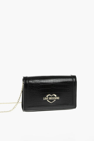 LOVE Faux Leather Crossbody Bag with Crocodile Effect