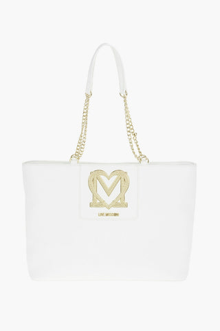 LOVE Borsa a Mano in Ecopelle Trapuntata con Monogram Intarsio Dorato