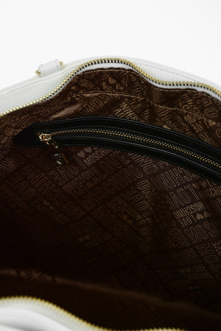 LOVE Borsa a Mano in Ecopelle Trapuntata con Monogram Intarsio Dorato