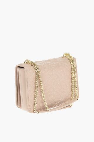 LOVE Borsa a Spalla in Ecopelle Trapuntata con Logo in Rilievo