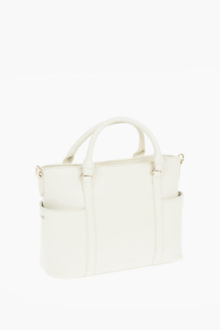 LOVE Logo Printed Faux Leather Tote Bag
