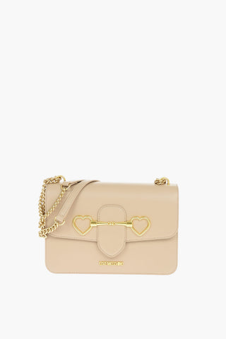LOVE Borsa a Spalla in Ecopelle con Maxi Mosetto a Cuore Dorato