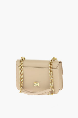 LOVE Borsa a Spalla in Ecopelle con Maxi Mosetto a Cuore Dorato