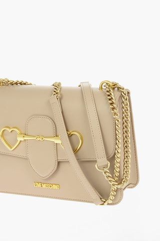 LOVE Borsa a Spalla in Ecopelle con Maxi Mosetto a Cuore Dorato