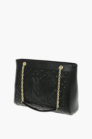 LOVE Borsa Tote in Ecopelle Trapuntata con Maxi Monogram