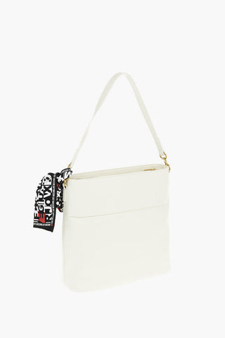 LOVE Faux Leather Shoulder Bag with Shape Heart and Removable Foulard