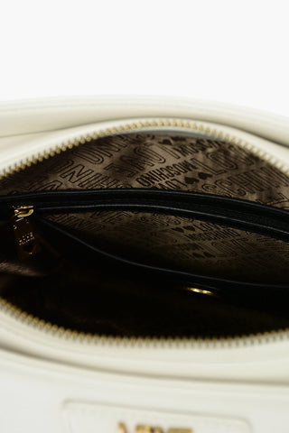 LOVE Faux Leather Shoulder Bag with Shape Heart and Removable Foulard