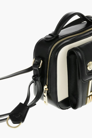LOVE Golden Logo Two-Tone Faux Leather Crossbody Bag