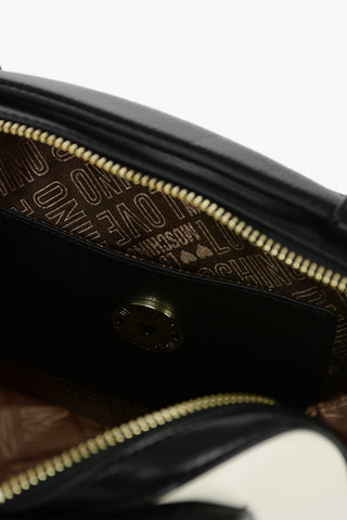 LOVE Golden Logo Two-Tone Faux Leather Crossbody Bag