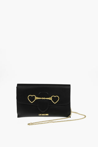 LOVE Faux Leather Clutch with Removable Chain Strap