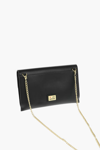 LOVE Faux Leather Clutch with Removable Chain Strap