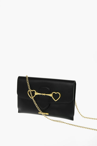 LOVE Faux Leather Clutch with Removable Chain Strap