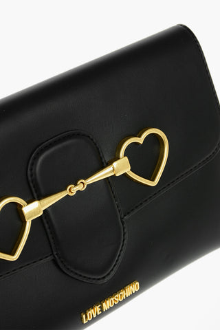 LOVE Faux Leather Clutch with Removable Chain Strap