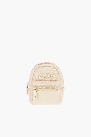 LOVE Faux Leather Quilted Backpack Shape Charm for Bag