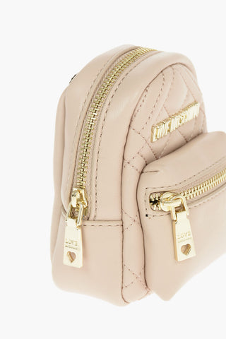 LOVE Faux Leather Quilted Backpack Shape Charm for Bag