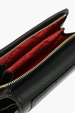 LOVE Textured Faux Leather Wallet with Logo-Print