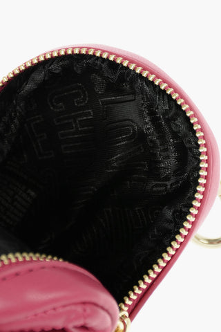LOVE Faux Leather Quilted Backpack Shape Charm for Bag