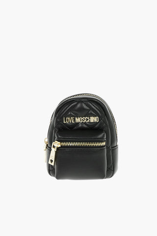 LOVE Faux Leather Quilted Backpack Shape Charm for Bag