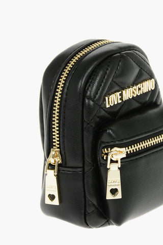 LOVE Faux Leather Quilted Backpack Shape Charm for Bag