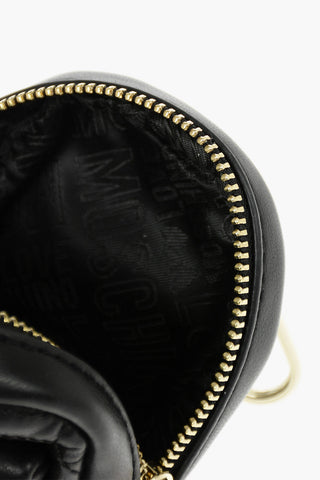 LOVE Faux Leather Quilted Backpack Shape Charm for Bag