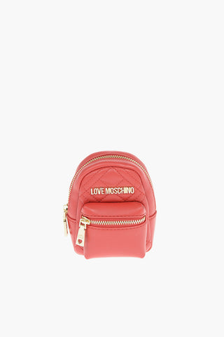 LOVE Faux Leather Quilted Backpack Shape Charm for Bag