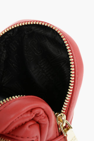 LOVE Faux Leather Quilted Backpack Shape Charm for Bag