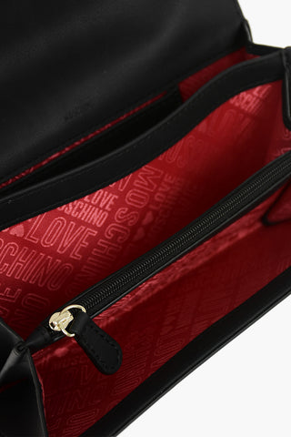 LOVE Perforated Faux Leather Wallet with Front Logo