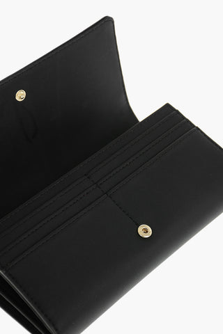 LOVE Perforated Faux Leather Wallet with Front Logo